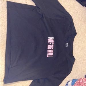 Vans small black long sleeve cropped top